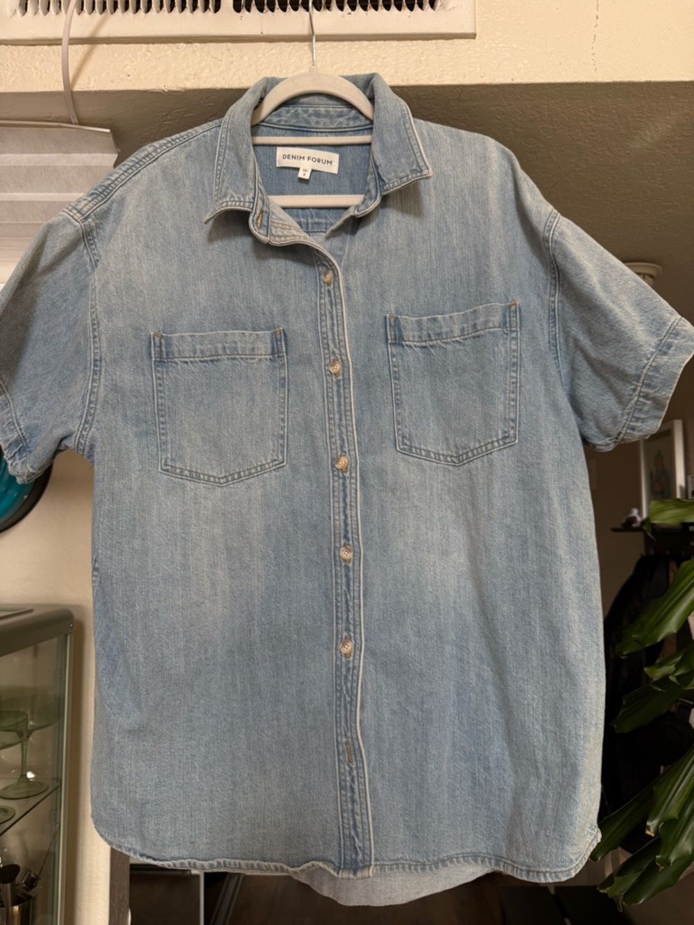Denim Forum Light Blue Denim Button-Up Shirt